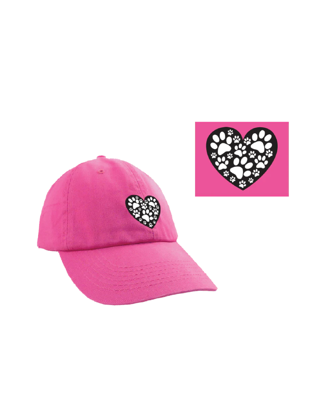 Ball Cap Heart with Paws