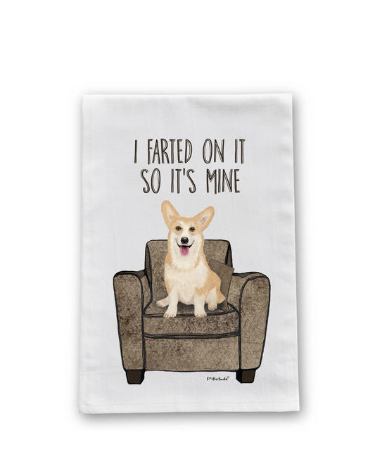 Farting Corgi Dish Towel