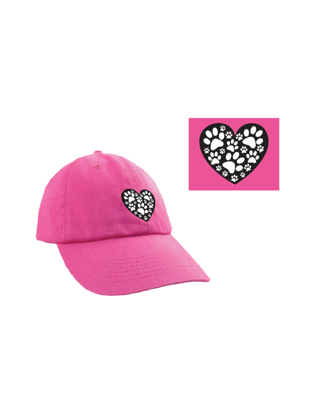 Ball Cap  Heart with Paws