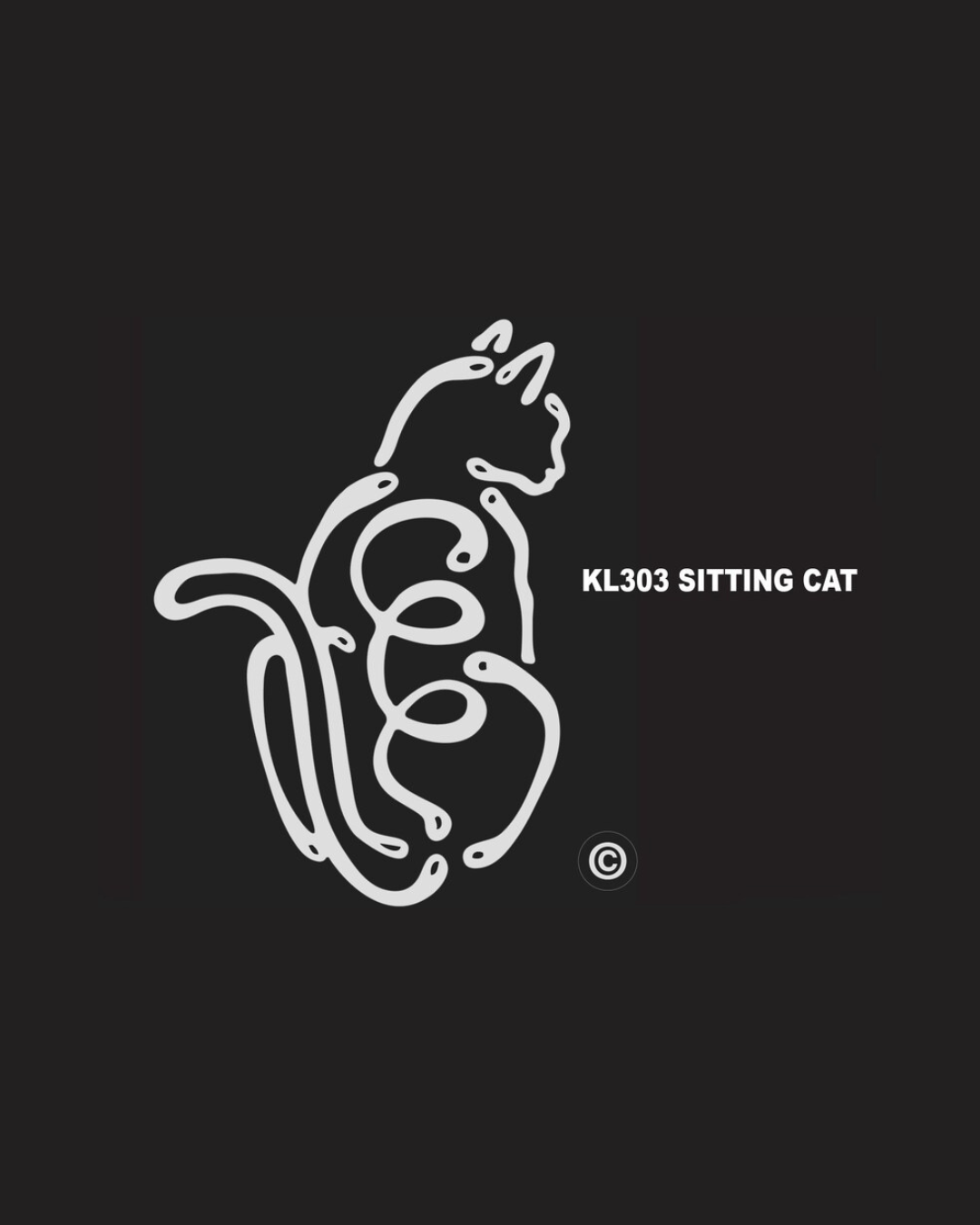 Cat Sitting (Back) K-line Decal