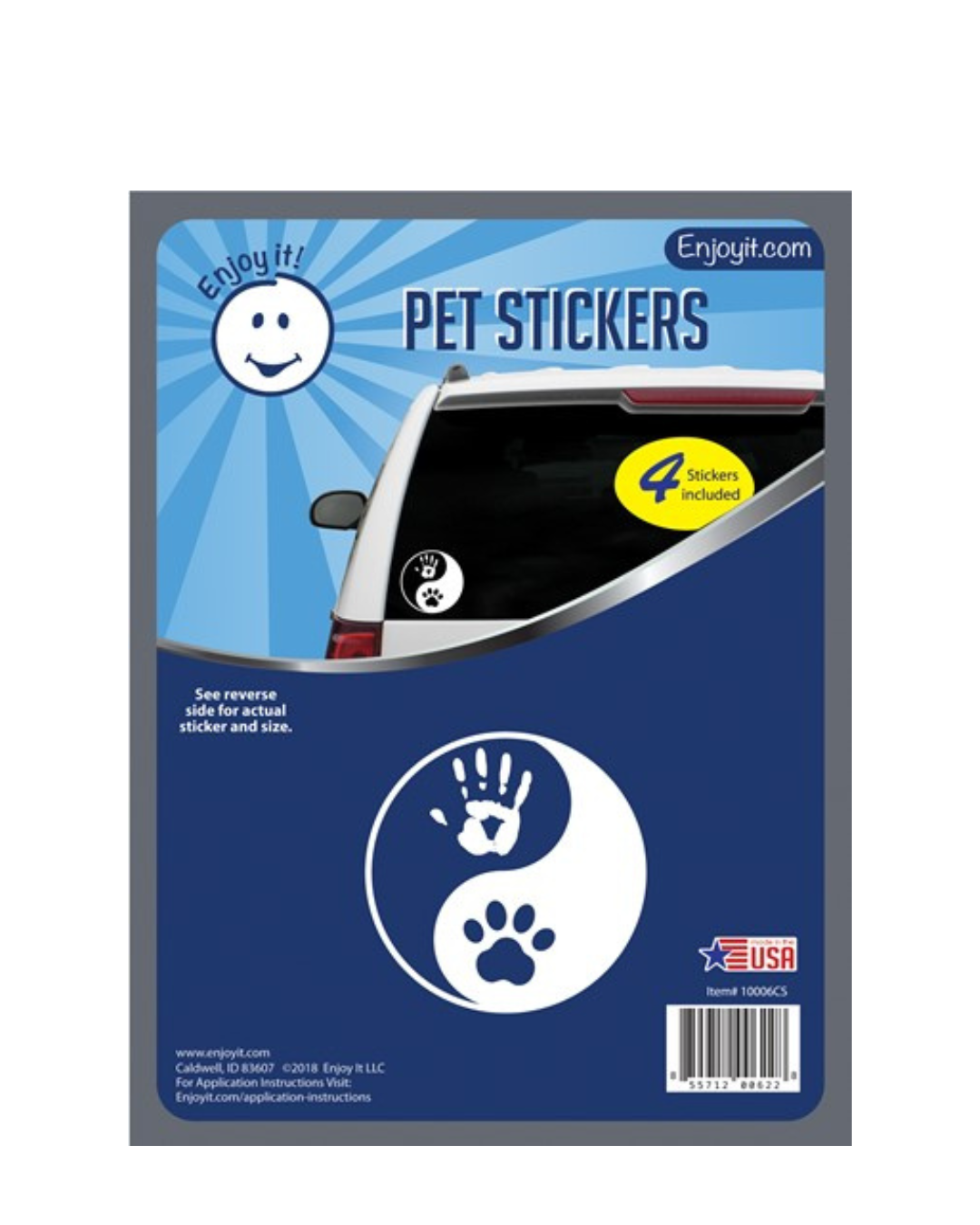 Yin Yang Hand and Paw Stick Decal