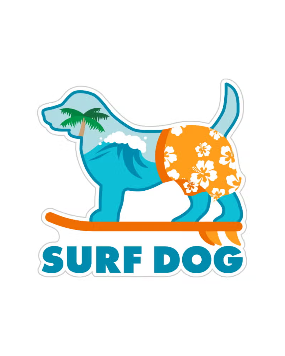 Surf Dog Sticker