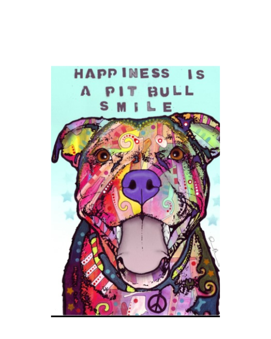 16x20 Matted Pitbull Hapiness