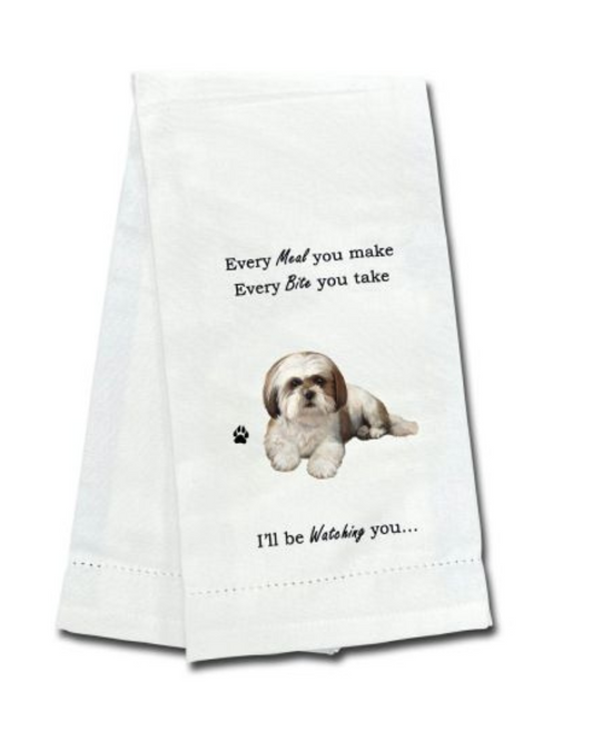 towels Shi Tzu tan pup cut