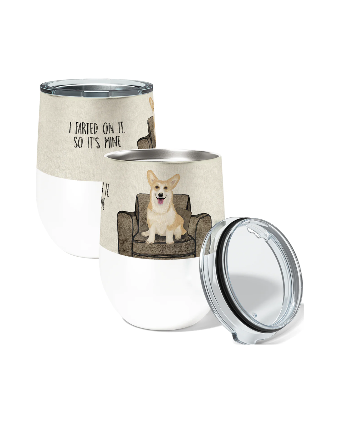 Farting Corgi Wine Tumbler