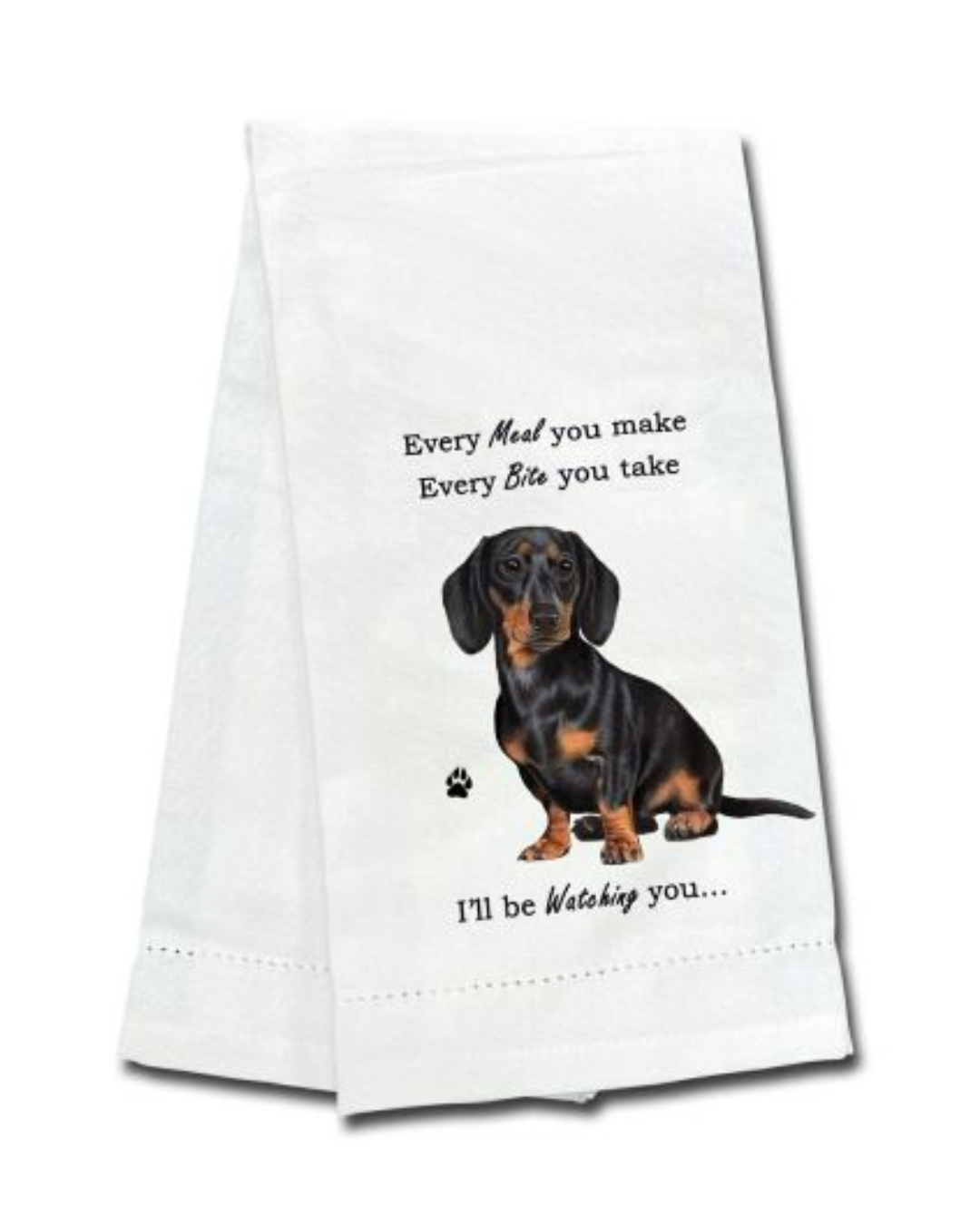 towels Dachshund black