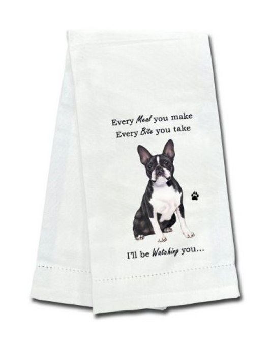 towels Boston Terrier