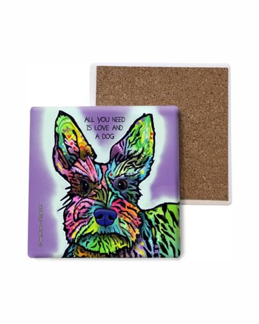 Schnauzer need is love 4pk Coasters