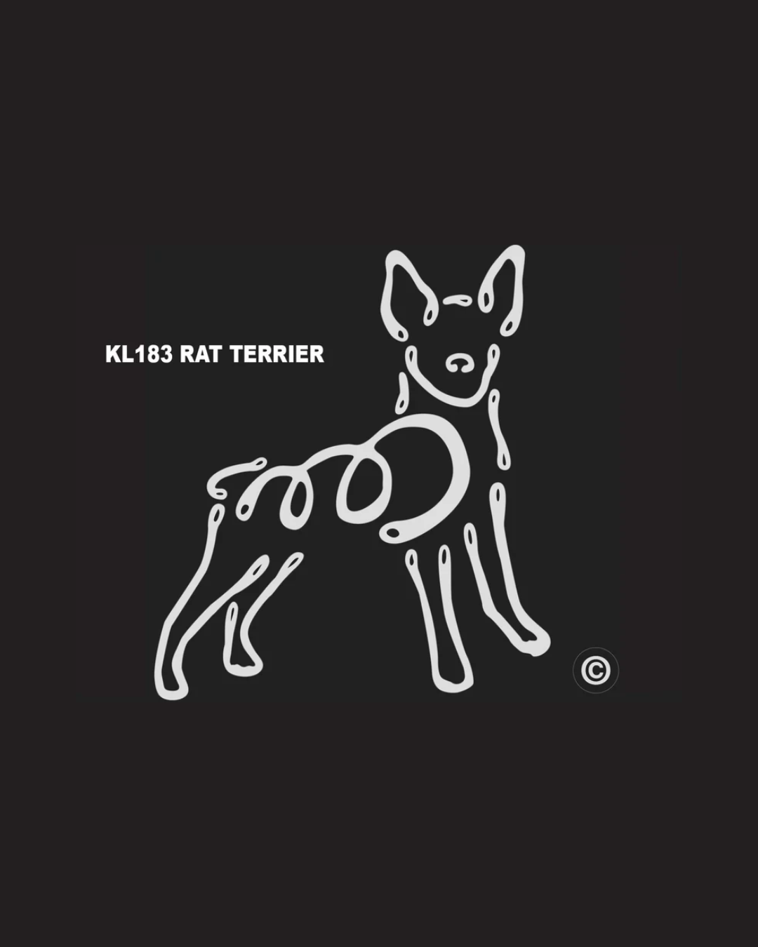 Rat Terrier K-line Window T Decal