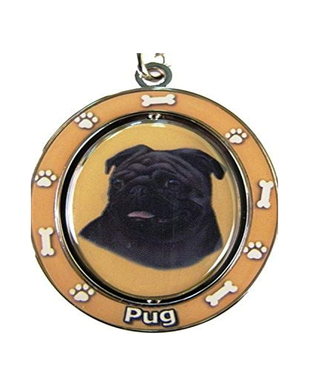 Pug fawn keychain