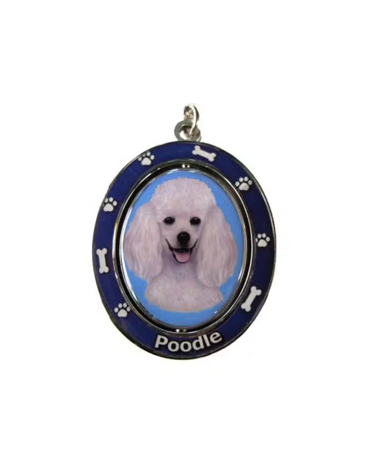 Poodle white keychain