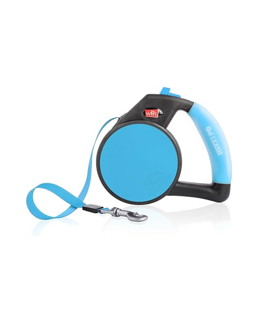 Gel Handle Retract Blue Leash