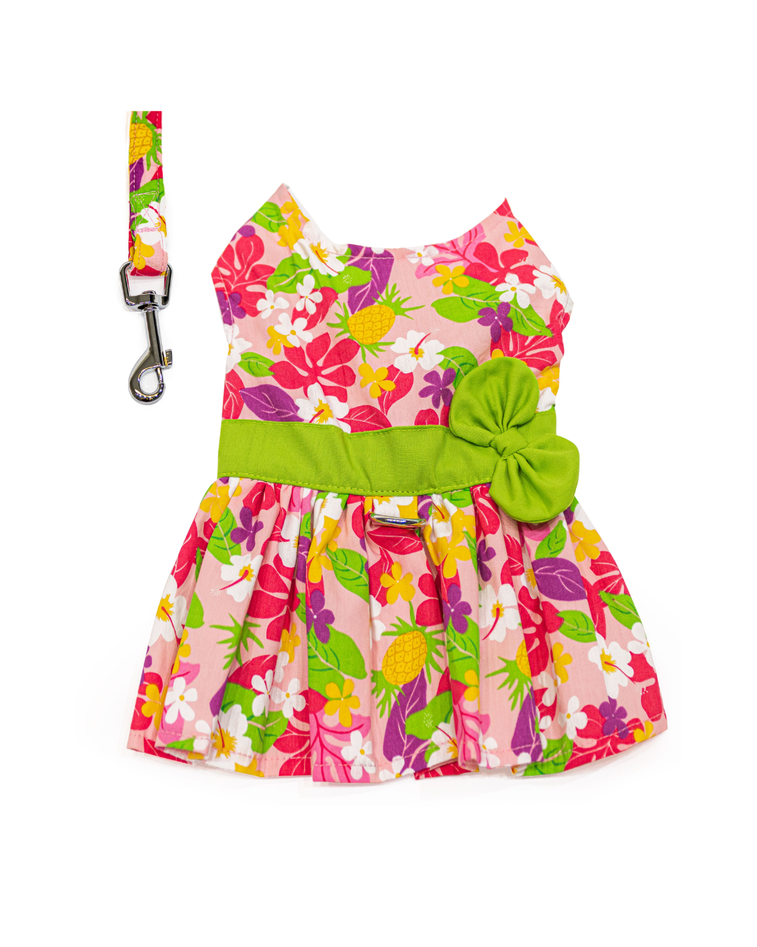 Pink Hawain Floral Dog Dress